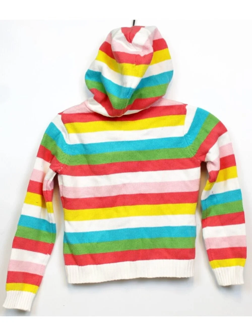2009 Gymboree Happy Rainbow Sweater sz M 7/8 Zip up Cardigan Stripes Hoodie
